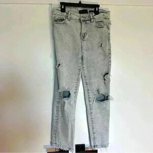 Kendall & Kylie The Icon light wash distressed jeans high rise straight sz 3 26